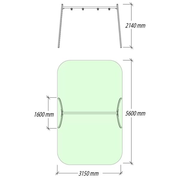 Balançoire double sur support métallique KM-4.02