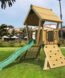 Tour de jeux Hy-land Q2 bois avec mur d'escalade, toboggan