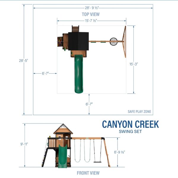 Structure de jeu en bois Boulder Creek haut de gamme